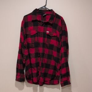 Classic Red and Black Plaid Men's Shirt